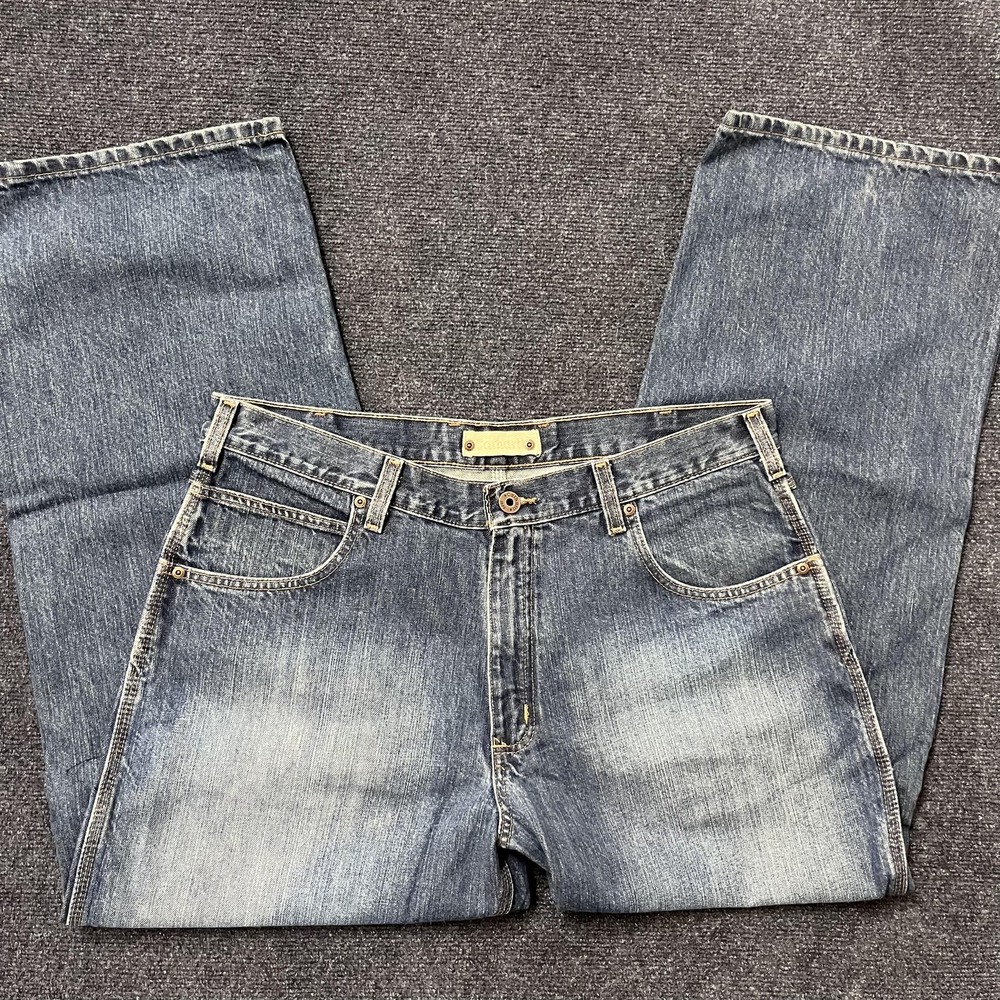 Carhartt Jeans Mens 39x30 Blue Denim Relaxed Fit Straight Leg Workwear Pants